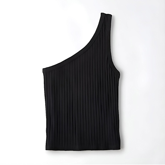 AE Ribbed One-Shoulder Tank - Picture 2 of 2